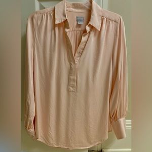 Pale pink Chico’s Sand Washed Satin Shirt